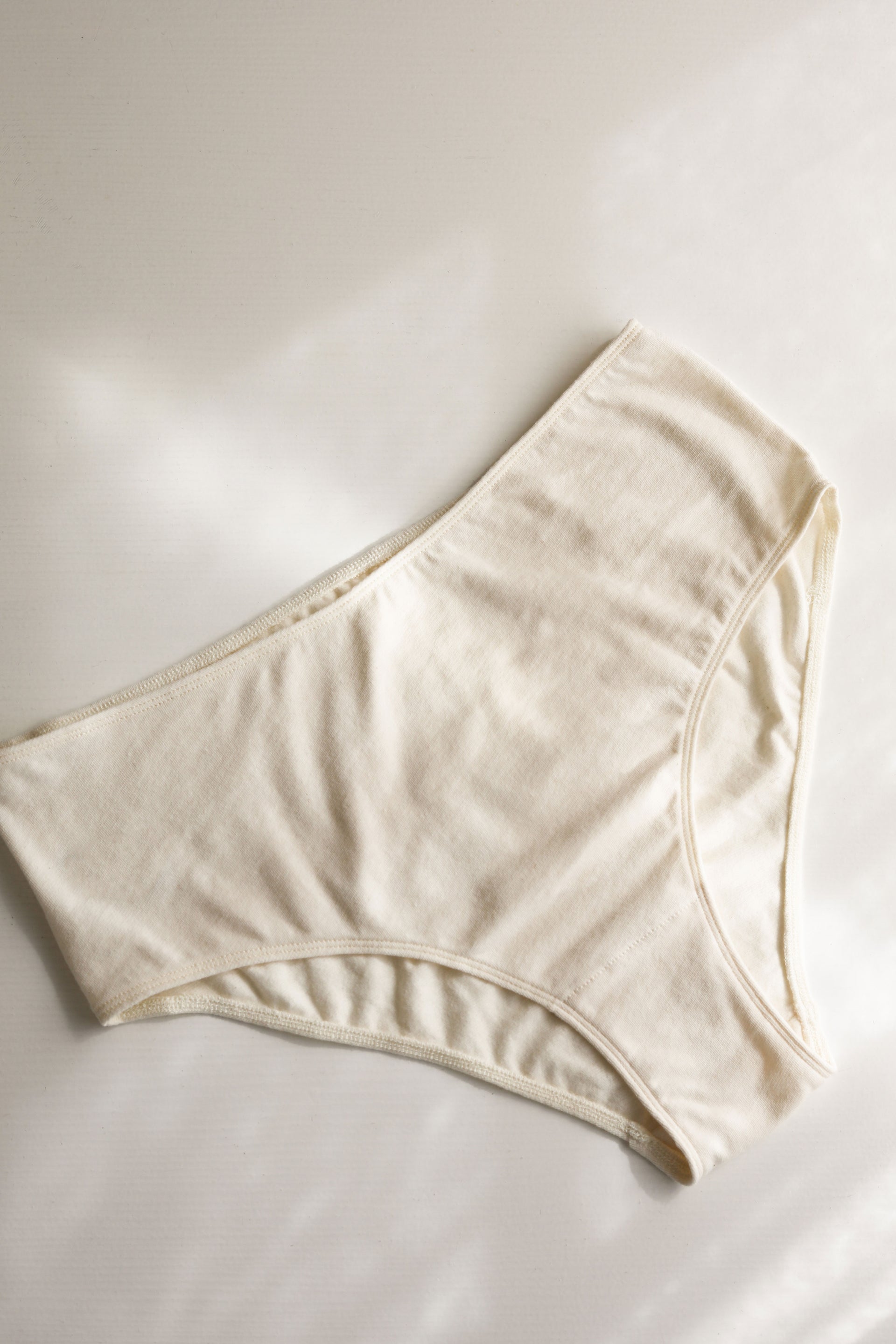 High Rise Underwear, Undyed Organic Cotton